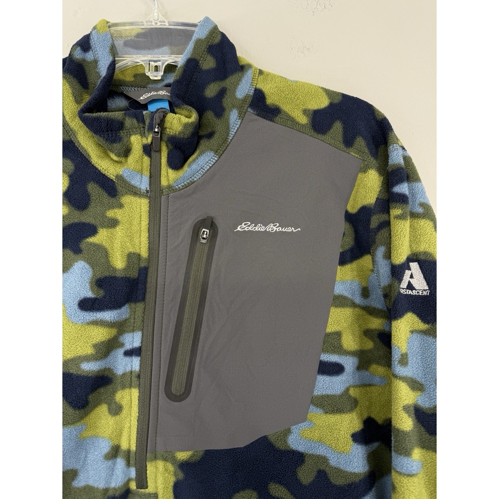 Eddie Bauer First Ascent Camo 1/4 Zip Fleece Pullover Men's LT Lightweight